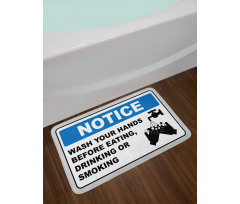 Notice Wash Hands Bath Mat