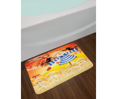 Autumn Field Birds Bath Mat