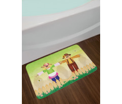 Cartoon in Garden Bath Mat