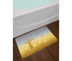 Wheat Field Landscape Bath Mat