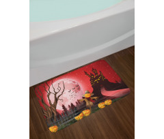 Halloween Haunted Chateau Bath Mat