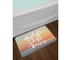 Words on Blurry Sunset Bath Mat