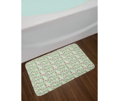 Abstract Tulips Pattern Bath Mat