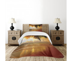 Sunset Caribbean Palms Bedspread Set