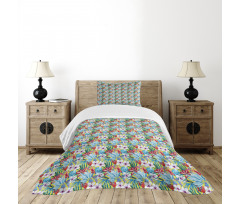 Tropic Flowers Bedspread Set