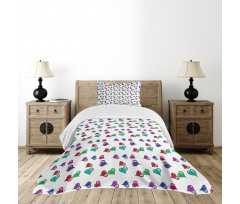 Hearts and Skulls Bedspread Set