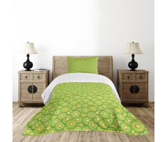 Exotic Fruit Slices Pattern Bedspread Set