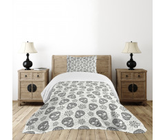 Abstract Skulls Bedspread Set