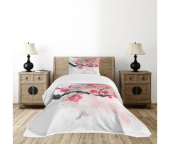 Watercolor Floral Art Bedspread Set