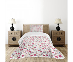 Calm Tones Wildflowers Art Bedspread Set