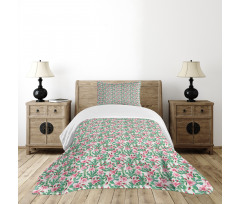 Rosebuds with Cactus Art Bedspread Set