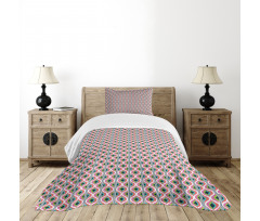 Retro Look Abstract Motif Art Bedspread Set