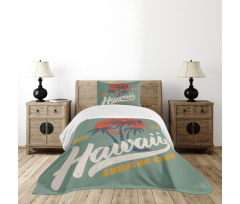 Surfing Club Logo Artwork Bedspread Set