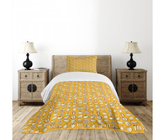 Fruits and Vegetables Pattern Bedspread Set