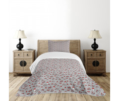 Amanita Fungus Pattern Bedspread Set