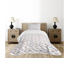 Seashell Sketches Pattern Bedspread Set