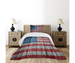 Worn Style American Flag Bedspread Set