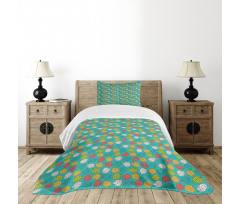 Colorful Abstract Leaves Art Bedspread Set