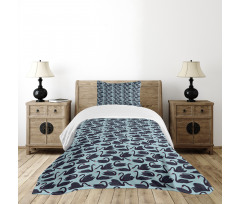 Long Necked Aquatic Bird Bedspread Set