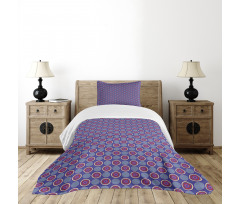 Abstract Retro Rounds Bedspread Set