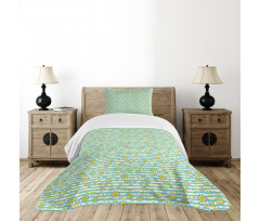 Summer Flowers Stripes Bedspread Set