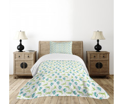 Watercolor Lizards and Cacti Bedspread Set