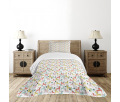 Abstract Animal Cactus Bedspread Set