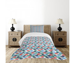 Colorful Cartoonish Piranha Bedspread Set