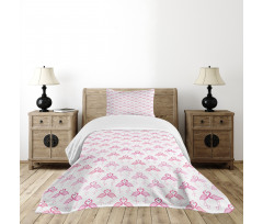 Cutsy Love Flamingos Art Bedspread Set