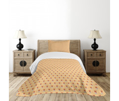 Basenji Dogs and Paws Pattern Bedspread Set