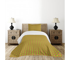 Vibrant Floral Rounds Art Bedspread Set