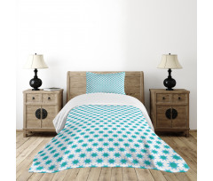 Bicolour Star Shapes Art Bedspread Set