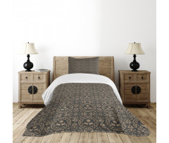 Floral Pigeon Motifs Art Bedspread Set