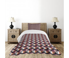 Colorful Stripes Crescents Bedspread Set