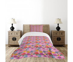 Colorful Roses Bedspread Set