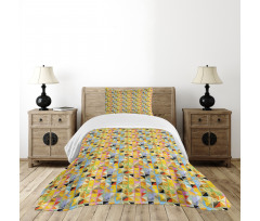 Creative Grunge Squares Bedspread Set