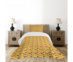 Musical Instrument and Notes Bedspread Set