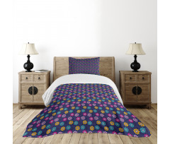 Colorful Flowers Love Bedspread Set
