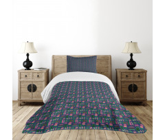 Contemporary Vibrant Leaves Bedspread Set