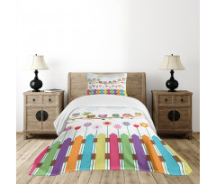 Bird on Branch Sunny Day Bedspread Set