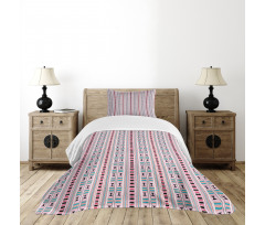 Geometric Kente Stripes Motif Bedspread Set