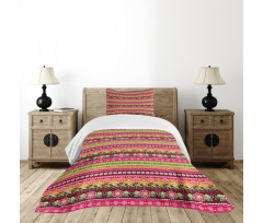 Colorful Abstract Flower Bedspread Set