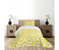 Yellow Color Palette Slices Bedspread Set