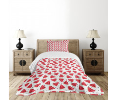 Realistic Drawn Slices Bedspread Set