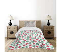 Watermelon Fruit Heart Slices Bedspread Set