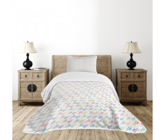 Colorful Sparrows Dots Bedspread Set