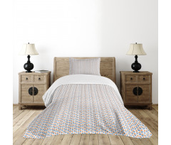 Simple Bicolour Flowers Leaf Bedspread Set