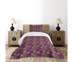 Doodle Circles and Waves Bedspread Set