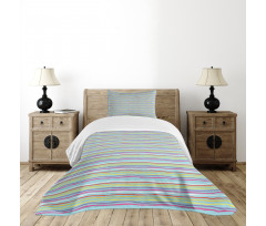 Colorful Ripple Lines Fun Bedspread Set