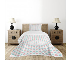 Pastel Triangles and Dots Bedspread Set